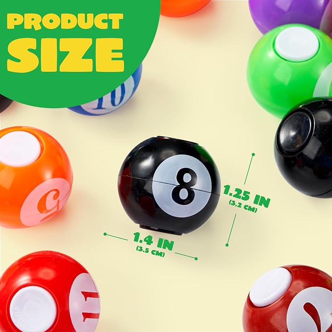 JOYIN 36 Pack 8-Ball Pool Fidget Spinners for Kids, Goodie Bag Stuffers for Birthday Party, Pool Ball Party Favors, Fidget Toys Bulk, Stress Balls, Treasure Box for Classroom
