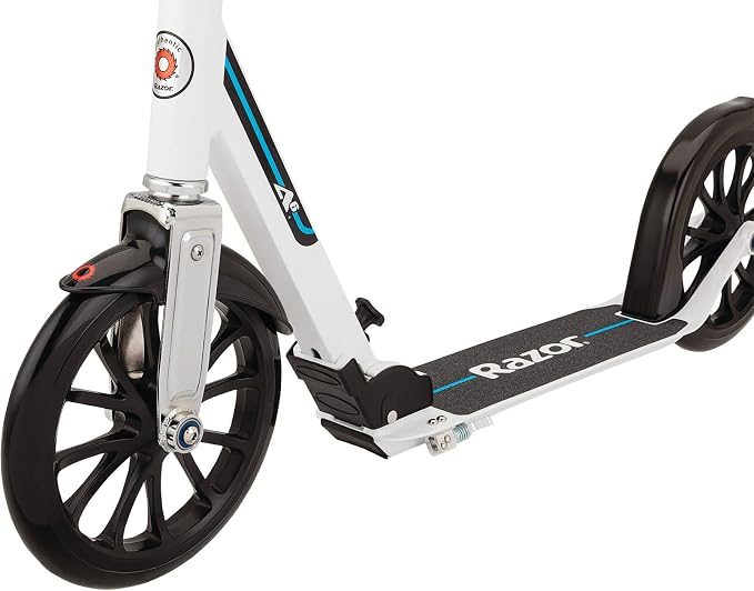 Razor A6 Kick Scooter for Kids Ages 8+ - Extra-Tall Handlebars & Longer Deck, 10" Urethane Wheels, Aluminum Frame, Anti-Rattle Technology, for Riders Up to 220 lbs
