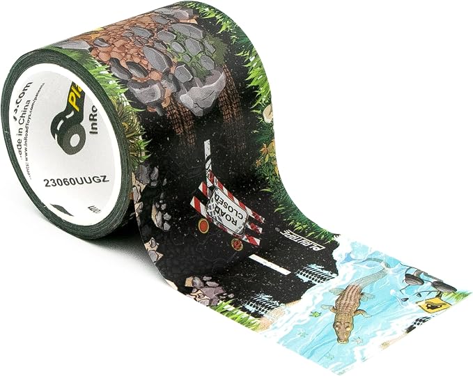 PlayTape Rescue Road Tape for Toy Cars - Sticks to Flat Surfaces, No Residue, 2 in. x 30 ft. Roll