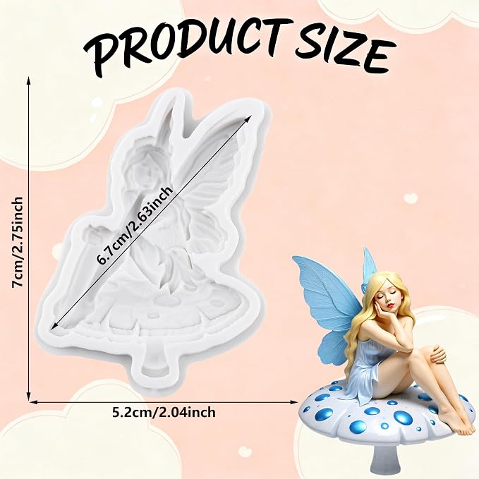 3D Fairy Polymer Clay Molds Flower Fairy Silicone Mold for DIY Crafts Epoxy Resin Casting Polymer Clay Tools Craft Air Dry Jewelry Making