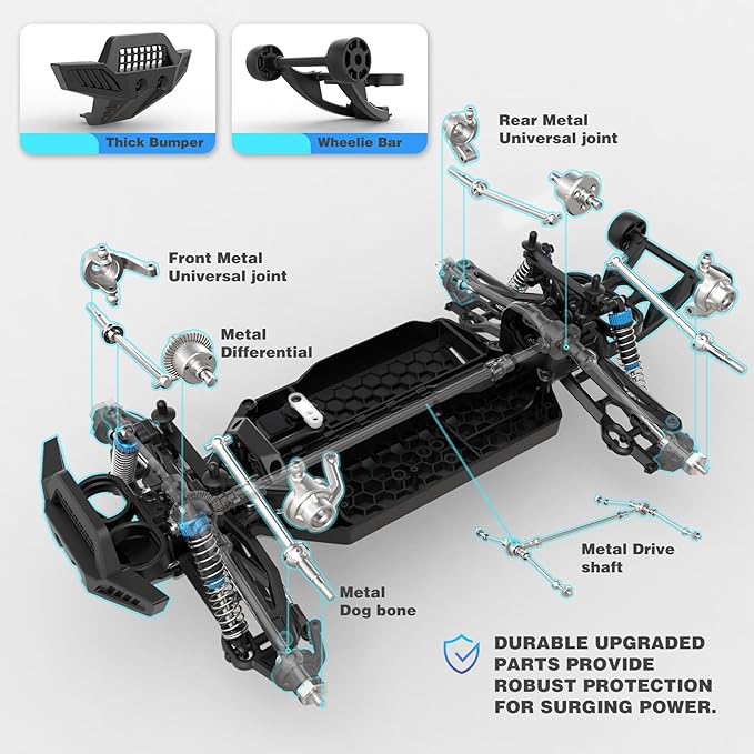 Hosim 1:10 Brushless RC Cars for Adults & Boys, 60+ KMH Big Remote Control Car, 4WD Off Road Monster Truck, 40+ Min Play Waterproof All-Terrain RC Truck, Hobby Grade Electric Toy Vehicle Gift
