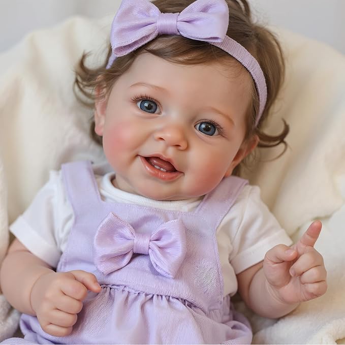 BABESIDE Lifelike Reborn Baby Dolls Vead - 20 Inch Realistic Baby Doll Real Life Baby Dolls with Complete Accessories Perfect for Cuddling, Playtime, and Handmade Gift Giving