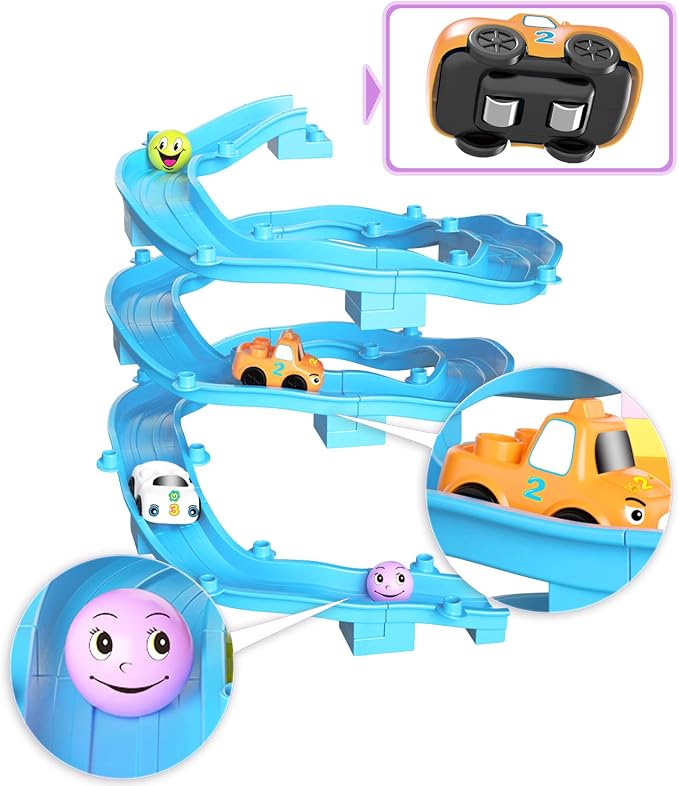 Marble Run Toy Building Sets, 86Pcs Castle Building Blocks for Age 3+, Marbles Track Building Toys, Large Building Bricks Race Track STEM Educational Toys for Toddler Boy Girl Birthday Toys Gifts