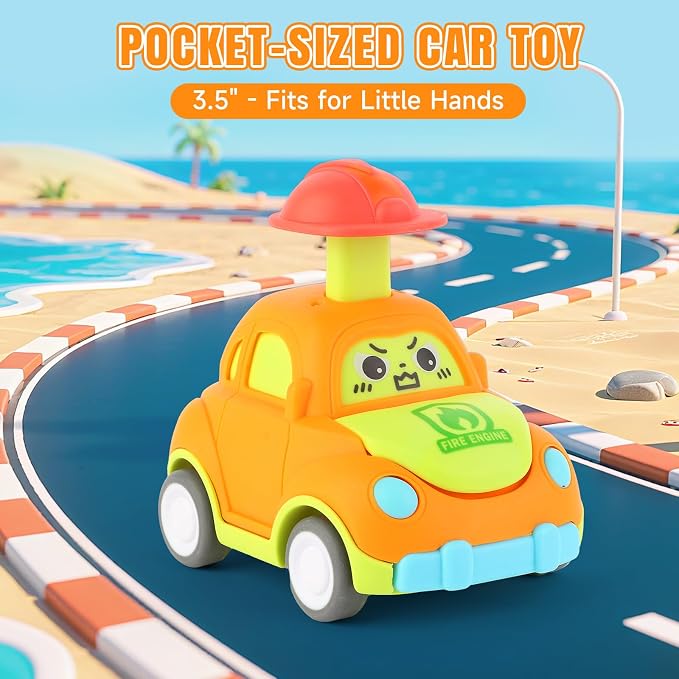 Car Toys for Toddlers 1-3 Year Old Boy Birthday Gift for Boys Girls 1-3 Pull Back City Vehicle Toys Goodie Bags Stuffers Party Favors for Kids