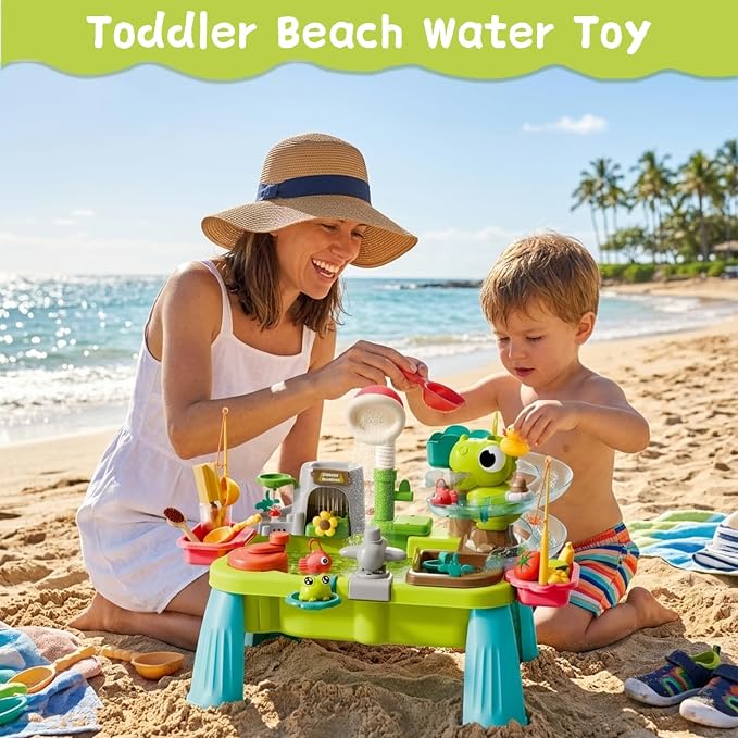 2026 Upgraded Water Table For Toddlers 1-3, Outdoor Water Table for Kids Ages 4-8 with Pump, Play Sink with Running Water, Summer Outside Sensory Water Activity Tables, Water Play Table for Girls Boys