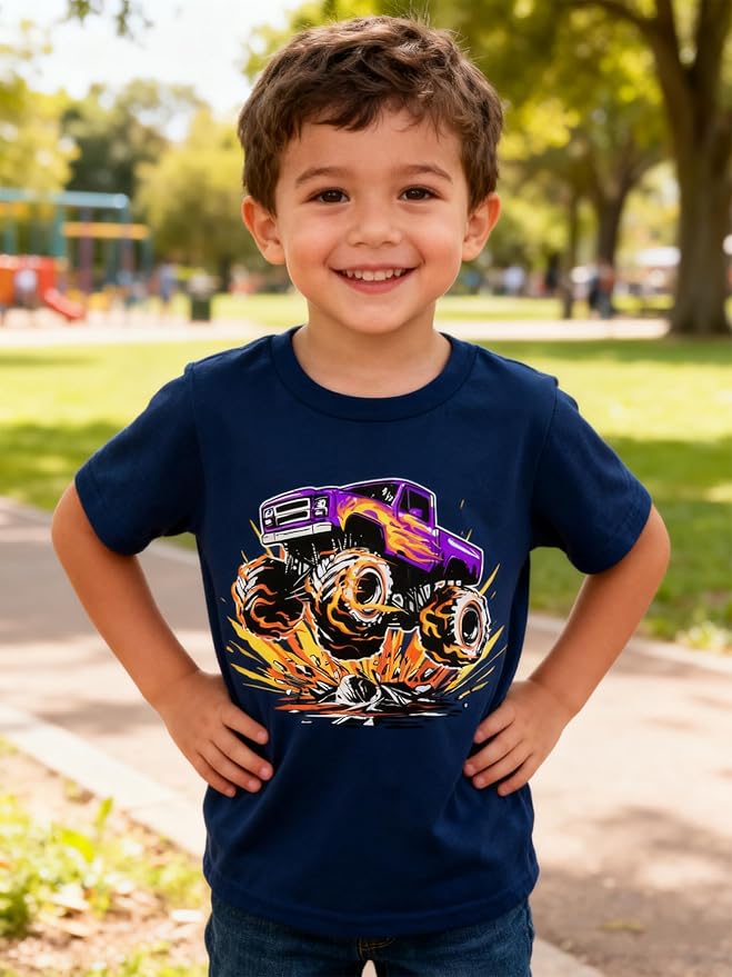 Funnycokid Toddler Boys Shirts Graphic T-Shirt Kids Short Sleeve Tees 2-7 Years