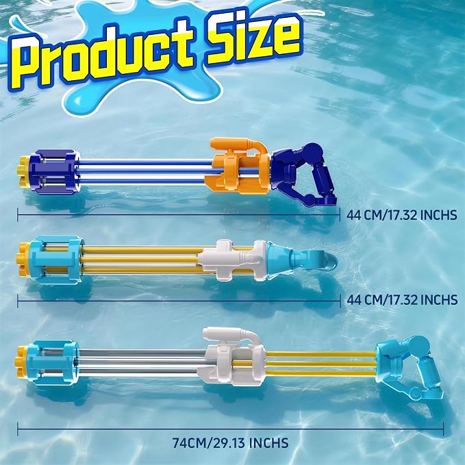 2pcs Water Guns for Kids Adults Toddler, High-Capacity Water Squirt Gun Toy, Summer Fun Water Toys for Pool Outdoor Beach Games, Water Blaster for Ages 4-8 8-12 Boys Backyard Party Play