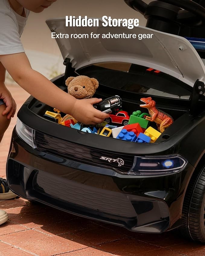 Licensed Dodge Police Electric Ride on Car for Toddlers 1-3 w/Lights & Horn