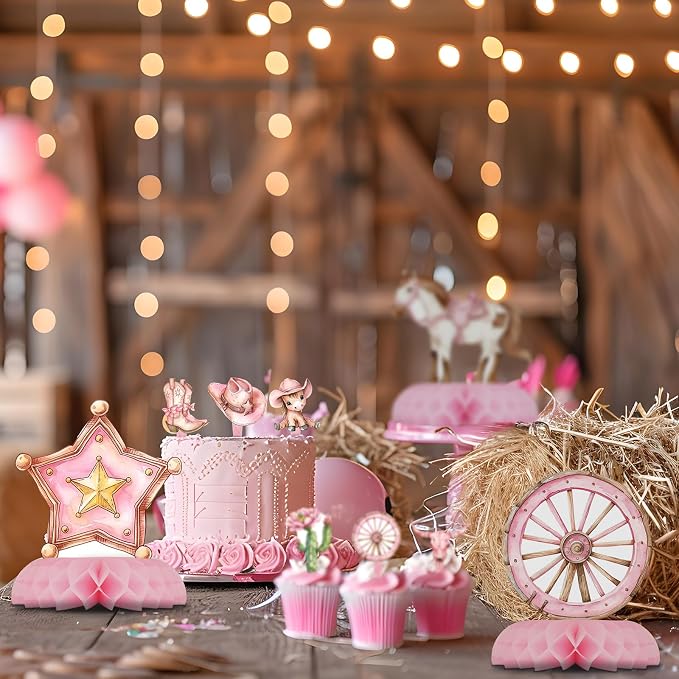 12 Pack Cowgirl Table Decorations - Cowgirl Party Decorations for Kids' Birthday and Themed Events - Cowgirl Table Toppers