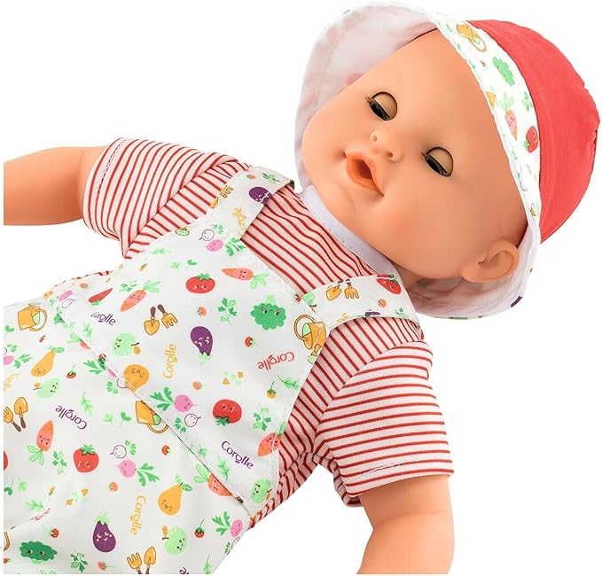 Corolle Bebe Bath Calypso Garden Delights Baby Doll - Includes Play Cup, Soft Body with Sleeping Eyes and Vanilla Fragrance, Removable Clothes, for Children Ages 18 Months and Up