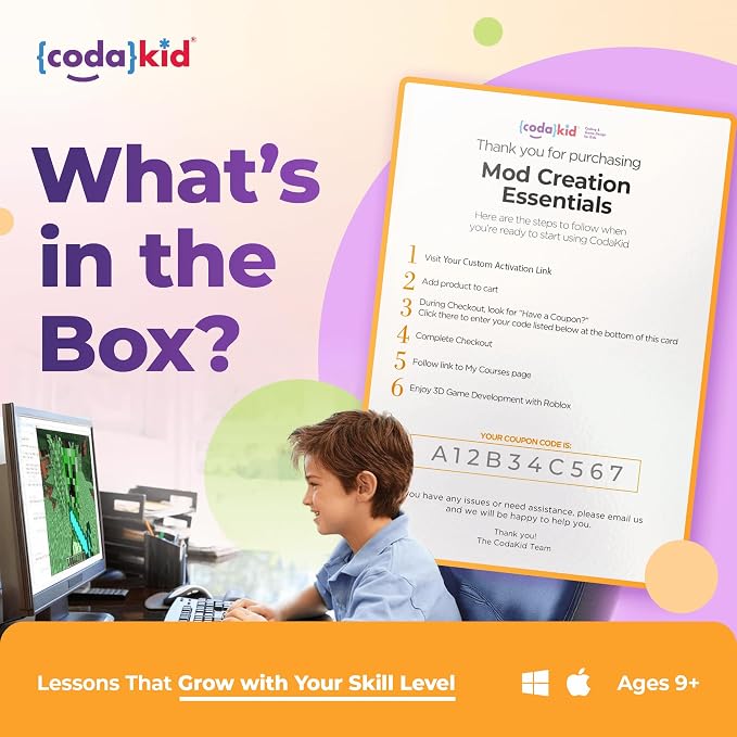 Coding for Kids with Minecraft - Ages 9+ Learn Real Computer Programming and Code Amazing Minecraft Mods with Java - Award-Winning Online Courses (PC & Mac)