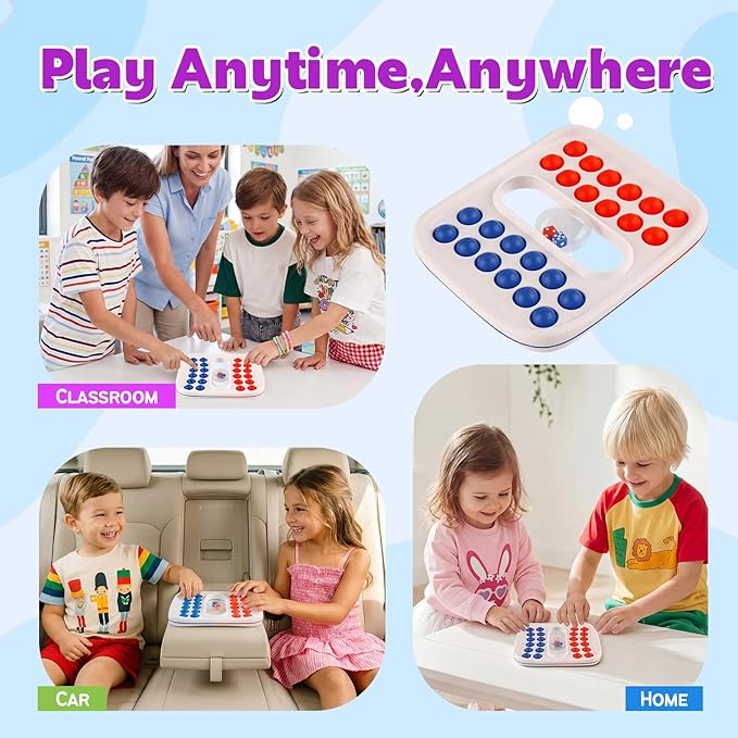 Kiditos Pop Math Game for Kids Ages 4–8, Fidget Math Board Game with Built-in Dice, Addition & Subtraction Learning Toy, Sensory STEM Toy for Classroom, Homeschool & Travel