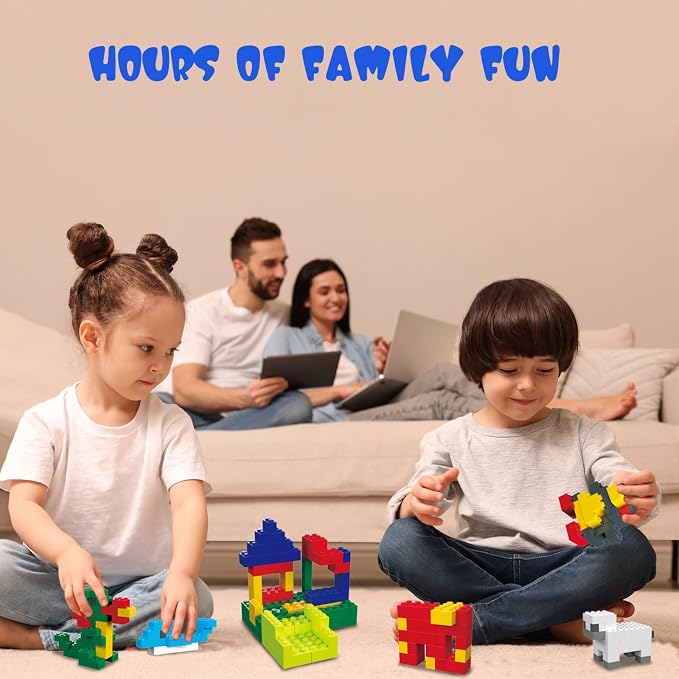 Building Blocks 1000 Pieces Classic Building Bricks Compatible with All Major Brands with 3 Baseplates Preschool Learning Educational Toy Present for Boys Girls Kids 6 7 8 9 10 11 12 Years Old