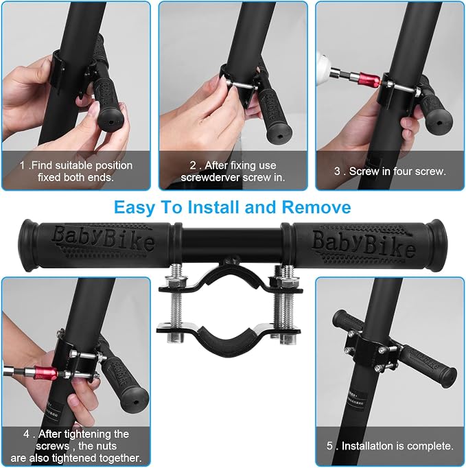 Ainiv Electric Scooter Handlebar for Kids, Child Safe Handrail, Adjustable Children's Handle Grip, Aluminum Alloy Armrest Handle Bar for Xiaomi Mijia M365 Electric Scooter Skateboard Accessory Parts