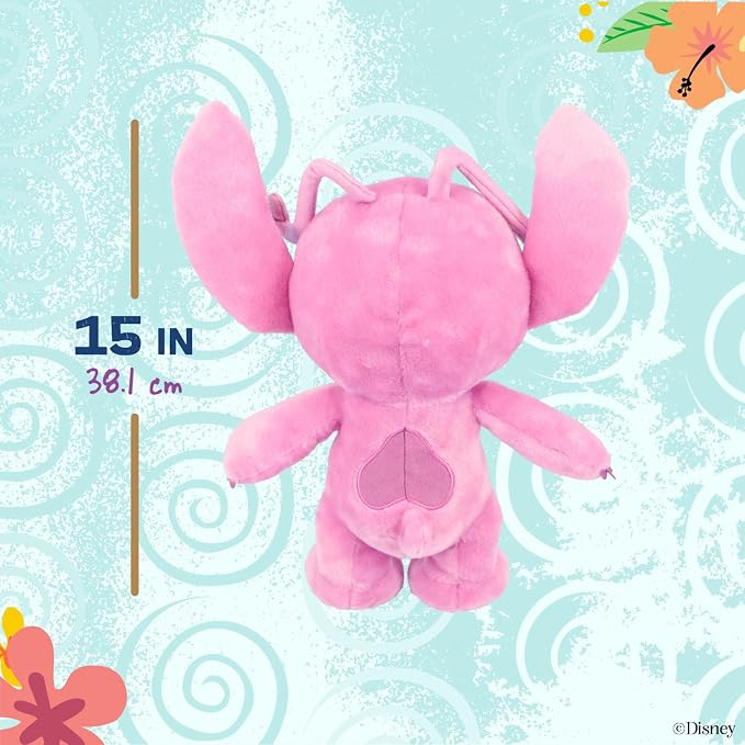 Kids Preferred Disney Baby Lilo & Stitch Angel Soft Huggable Stuffed Animal Cute Plush Toy for Toddler Boys and Girls, Gift for Kids, Pink Angel 15 Inches