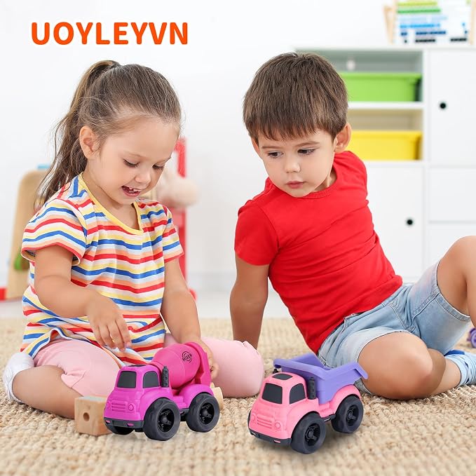 Toddler Toys for 2 Year Old Girl, Dump Truck Toys and Mixer Cement, BPA Free, Phthalates Free, PVC, Outdoor Toys for Toddlers 2-3, Ideal Toy Cars for 2 3 4 Year Old Girls Christmas Birthday Gift
