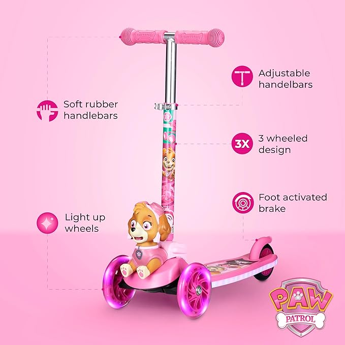 Kick Scooter for Kids, 3 Wheel Self Balancing, Light Up LED Wheels