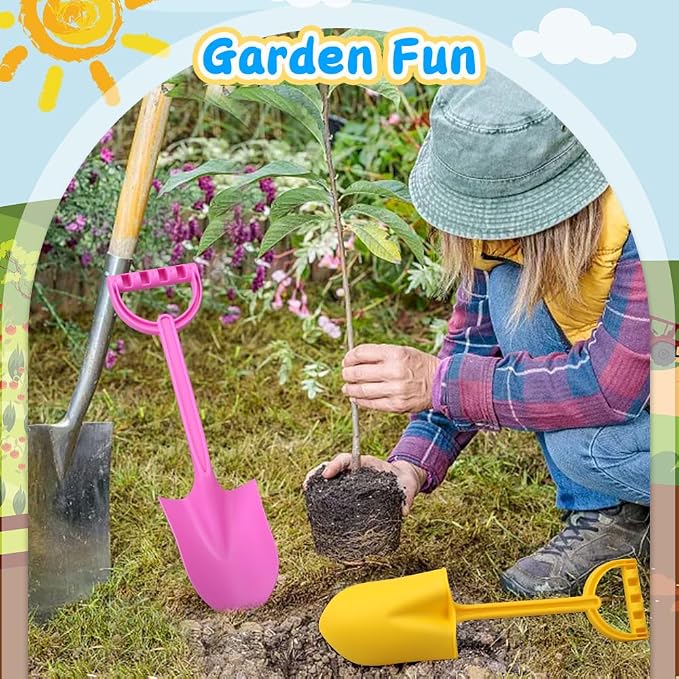 Big 16" Thick Beach Sand Toy Shovels for Kids Adults, Jumbo Scooping Spade Toys Kit Sandbox Toy for Yard Garden Lawn Play Sand, Outdoor Gardening Digging Tool Sturdy Gift Set for Boys Girls 3 Pack