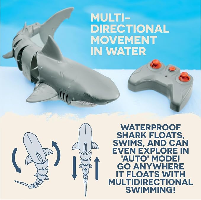 Terra by Battat – Swimming Shark Radio Control Toy – Electronic Water Animal for Pool & Bath – Remote Controlled Fun for Kids 6+ Years