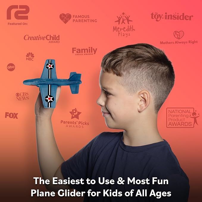 Foam Airplane for Kids: Airplane Toy Glider Plane Styrofoam Airplanes - Best Summer Gifts for Boys for All Ages 4 5 6 7 8 + Year Old - Outside Toys Air Planes Outdoor Army Toys for Kids Presents