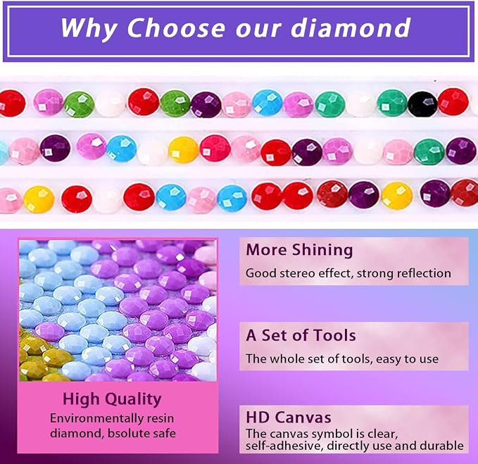 JAKI Diamond Painting Kits for Adults-Castle Diamond Art Kits for Adults,Gem Art Kits for Adults Pictures Arts Craft for Home Wall Decor (12x16inch)