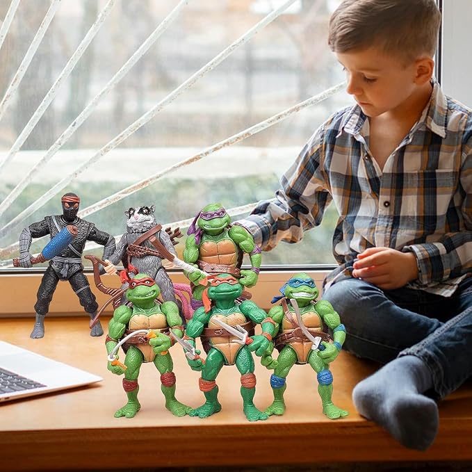 4.7" Turtles Action Figures 6PCS Figure Bundle Toys Collection Birthday for Kids