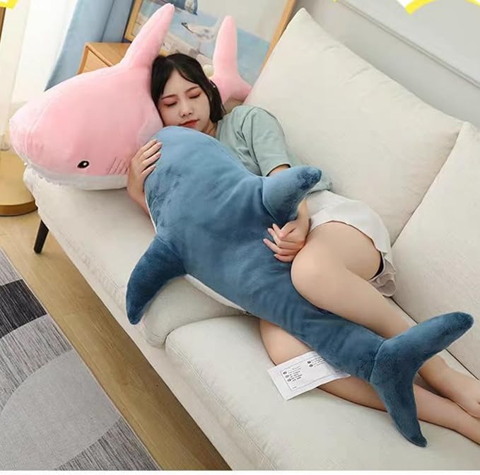 Ryttir 31 Inch XXL Giant Shark Stuffed Animals,Chubbier Shark Pillow Soft Shark Plush Shark Body Pillow Stuffed Shark Décor, Perfect Chrismas Stress Relief Gift for Kids Women