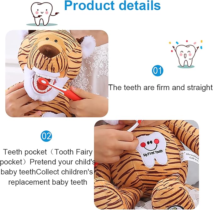 Tooth Fairy Plush Doll, Dental Stuffed Oral Health Presentation Puppet Doll Tooth Fairy Dental Educational Plush Small Size Doll with Teeth for Kids Chidren Boys Girls