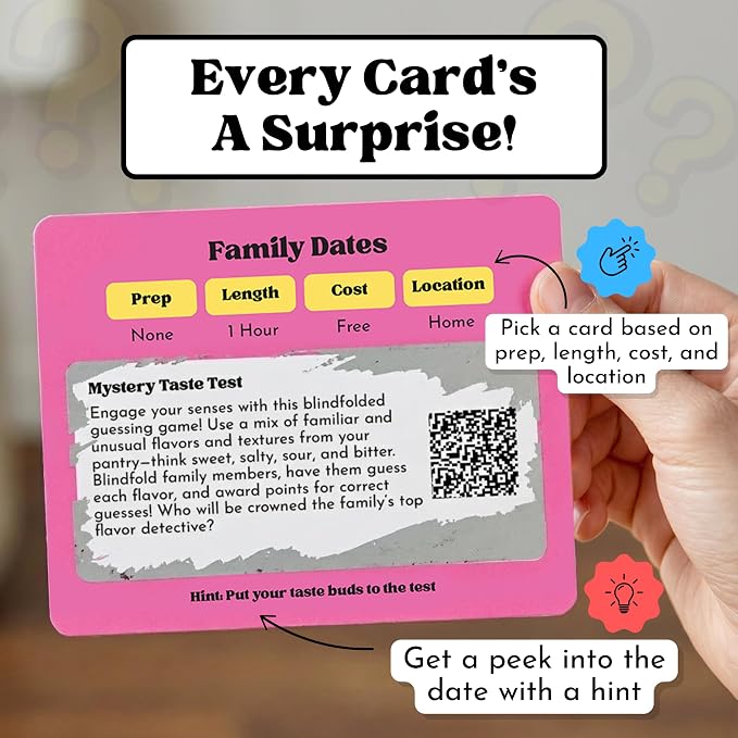 Happy Duo Family Dates 40 Scratch Off Cards – Summer Activities for Kids & Tween from Kids – Family Games for All Ages