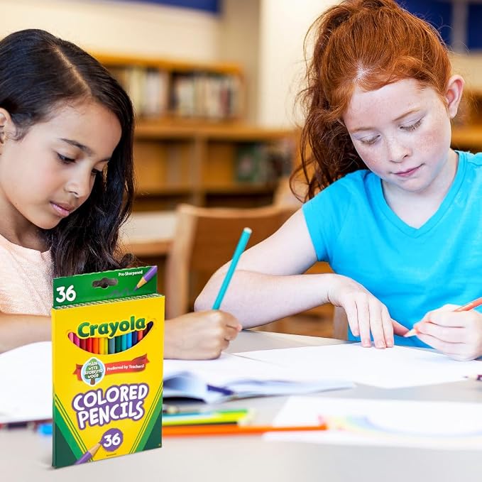 Crayola Colored Pencils (36ct), Kids Pencil Set, Pre-Sharpened Coloring Book Pencils for Kids & Adults, Arts & Crafts Supplies, Ages 3+ (Pack of 12)