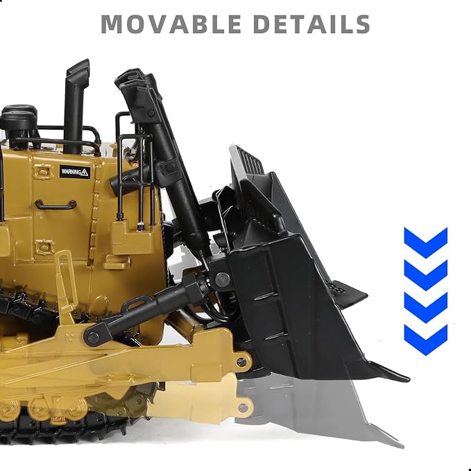 Bulldozer Model Toys, 1:50 Die-Cast Premium Alloy Engineering Construction Vehicle, Collector Edition Gift with Display Base for Adults Kids- Yellow