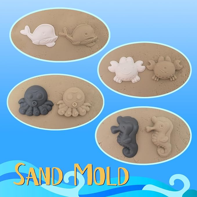 Beach Toy Set,12 Piece Sand Toys Cartoon Windmill Hourglass Toy, Includes Two Shovels, Water Bucket, Watering Can, Animal Tools Toys, Beach Toys Suitable for Children Aged 3-13