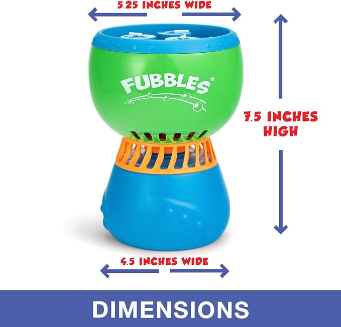 FUBBLES NO Spill Funfiniti Bubble Machine | Blows One Hour of Non Stop Bubbles | Amazon Exclusive Toy Set Includes 36oz of Non Toxic Refill Solution (Bubble Solution Bottle Colors Will Vary)