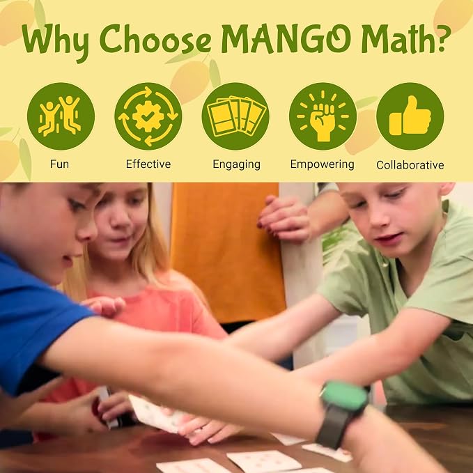 MANGO Math - Playing Cards - Educational Card Game Set of 6 Decks - Fun Learning Cards for Kids - Classroom Activities - Homeschool Activities - Elementary School Teaching Materials