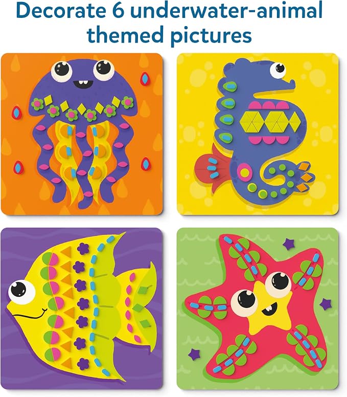 Skillmatics Foam Sticker Art Activity - Under The Ocean, Mess-Free Fun for Kids, 800+ 3D Foam Stickers, DIY Felt Craft Kits, Gifts for Girls & Boys Ages 3, 4, 5, 6, 7