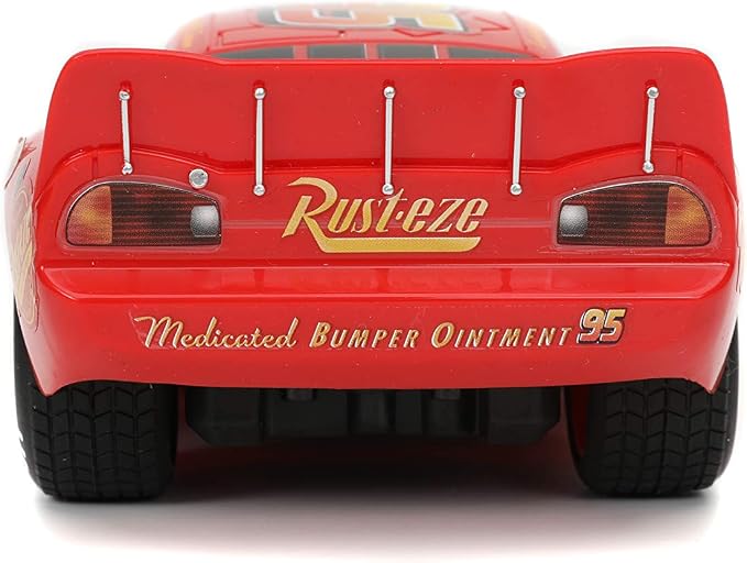 Jada Toys Pixar Cars 1:24 Lightning McQueen RC Remote Control Car 2.4 GHz Red Toys for Kids