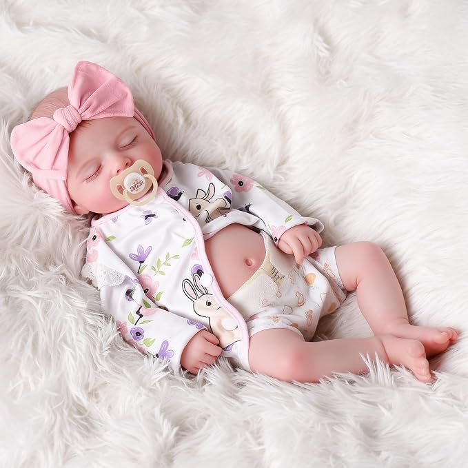 BABESIDE Lifelike Reborn Baby Dolls Girl - 20 Inch Realistic Newborn Baby Doll with Poseable Body, Real Life Baby Dolls with Accessories for 3+ Year Old Girls Gifts, Pretend Play, Collection