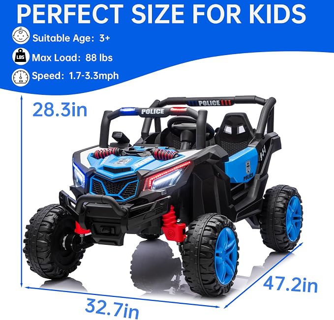 4WD UTV 24V Ride On Toys for Big Kids Ride On 2 Seater Ride On Toys Kids | 2 Seater Ride On Car for Kids Side-by-Side UTV Electric Cars for Kids Electric Ride Car Ride On Toys for Kids 4-8