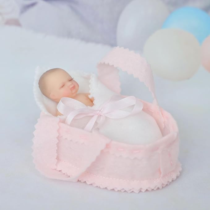 4inch 10CM Mini Platinum Silicone Reborn Baby Doll, Tiny Full Body Silicone Baby Dolls for Stress Relief, Decoration, Gifts, Collectible