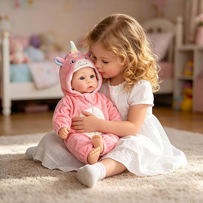 Aori 17 Inch Baby Dolls Realistic Doll with Ultra Real Life Soft Body & Pink Outfits for Girls 3+ | Pretend Play, Dress Up, Nursery Decor