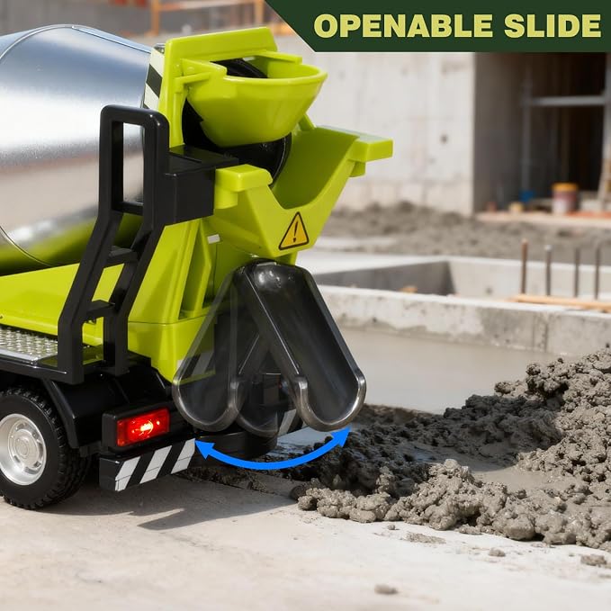 Mixer Truck Toy for Boys-1:40 Simulation Model, Educational Construction Toys with Realistic Lights & Sounds, Perfect Christmas Birthday Gifts for Kid Ages 3 4 5 6 7 8 Years Old (Mixer Truck)
