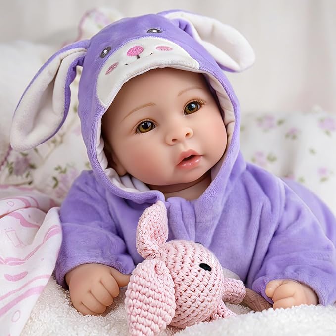 UOFTKIZ Real Life Baby Dolls - 17" Lifelike Baby Dolls, Soft Baby Doll with Open Eyes, Gifts for 3+ Years