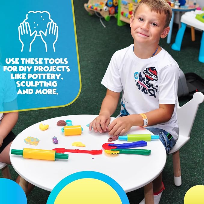 DIMROM Clay and Play Dough Tools Nine Piece Set - Ages 3 & Up (9pcs)