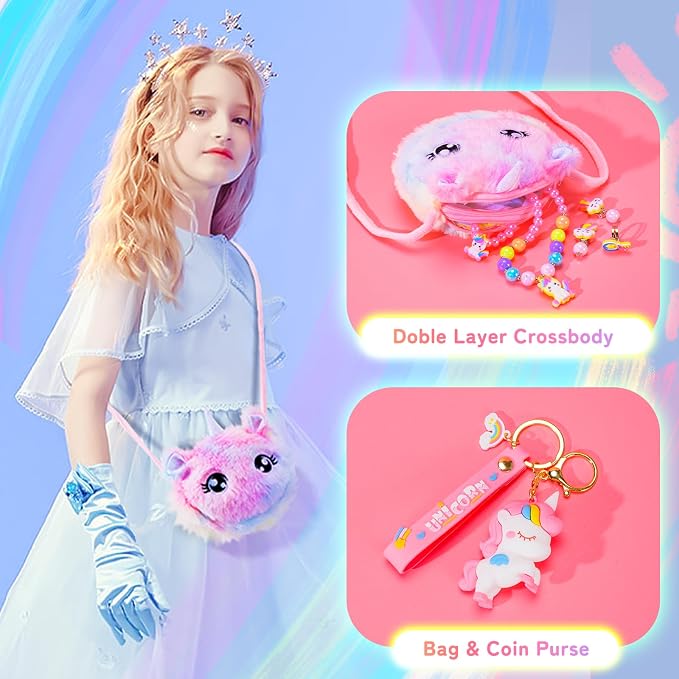 Unicorn Toys for Girls Kids Toys 5 6 7 8 9 10+ Years Old, Kids Unicorn Gifts with Glowing Blanket/ Water Bottle/ Eye Mask/Headband/Crossbody Bag/Sunglass/12PCS Birthday Gift for Girls 6-10+