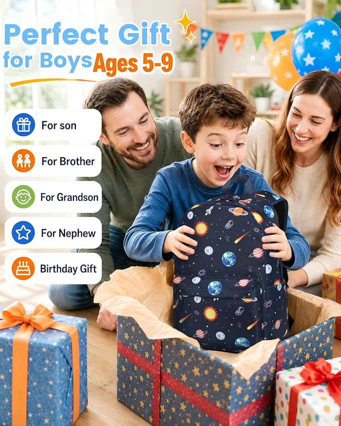 CAMTOP Preschool Backpack for Kids Boys Girls Toddler Backpack Kindergarten School Bookbags for Age 3-8 (Blue Space)