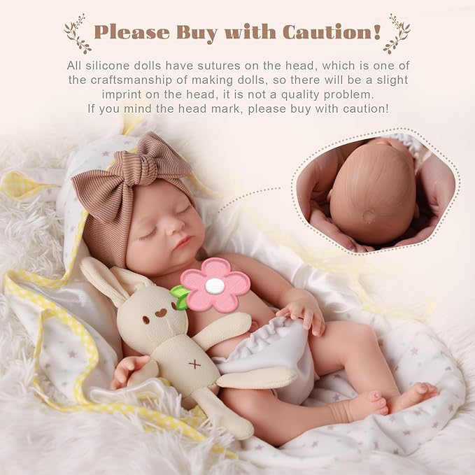 BABESIDE 16 Inch Silicone Baby Doll Weighted 4 Pounds,[NOT Vinyl] Realistic Baby Doll Girl Lifelike Reborn Baby Dolls Silicone Full Body Gift with Accessories for Kids 3+ & Collectors