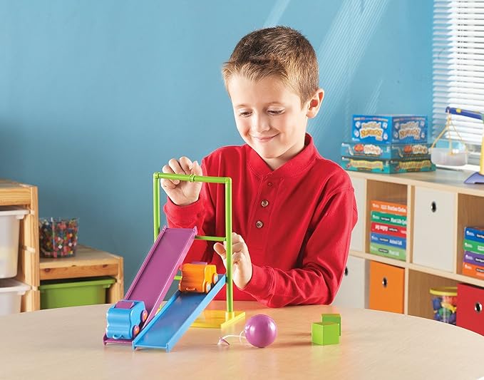 Learning Resources STEM Force and Motion Activity Set - Classroom STEM Toys for Kids, Kids Science Experiments, Science Engineering Kits, Physics Toys, Building Kits, Toy Engineering Set