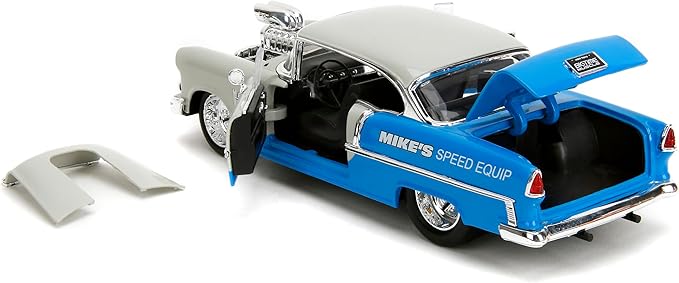Jada Bigtime Muscle 1:24 1955 Chevrolet Bel-Air Die-Cast Car, Toys for Kids and Adults(Cool Gray/Gloss Blue)