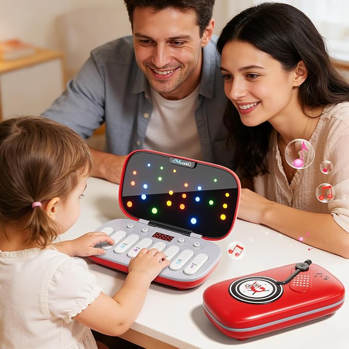 Piano for Kids, Kids Keyboard Piano Toy Music Rhythm Machine, 7 Modes Electronic Piano Toy with Glowing Piano Keys, Travel Toys Birthday Musical Learning Gift for 3 4 5 6 7 Year Old Toddler Girls Boys