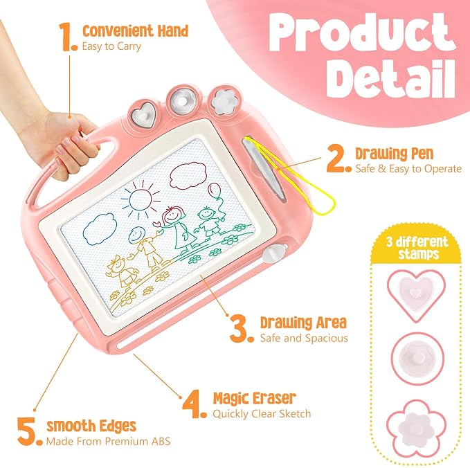 Magnetic Drawing Board, Toddler Toys for Age 1 2 3 Boys Girls, Toddler Drawing Board, Birthday Easter Christmas Halloween Kids Toy Gifts for Boys and Girls